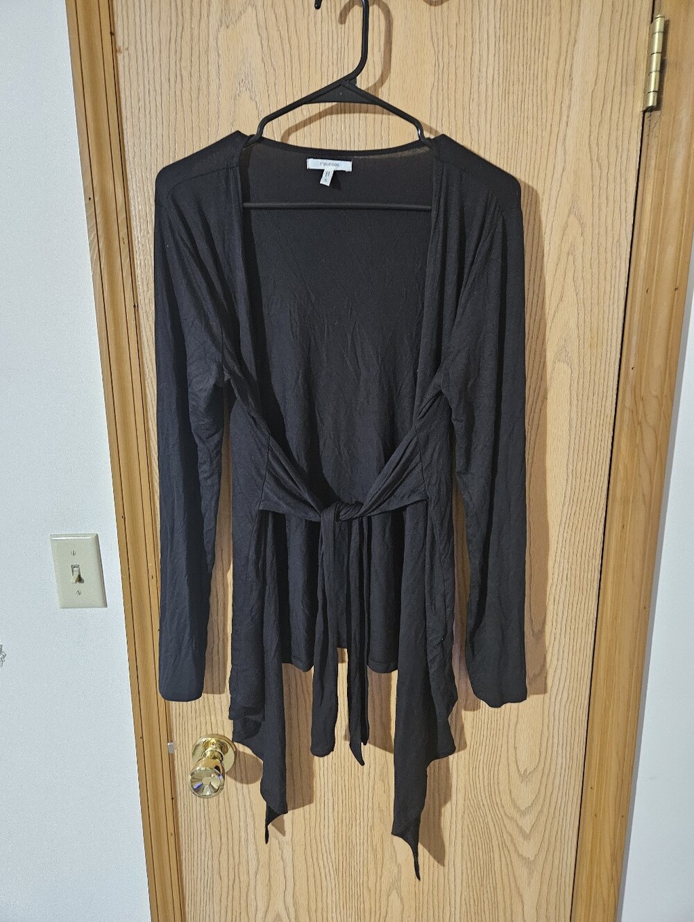 Maurices Black Tie-Front Lightweight Cardigan